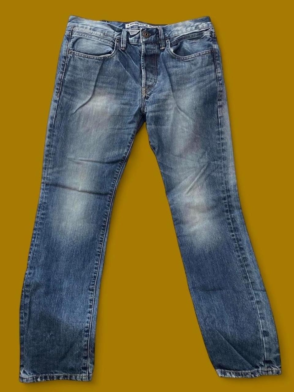 Express Men's Washed Blue Skinny Jeans